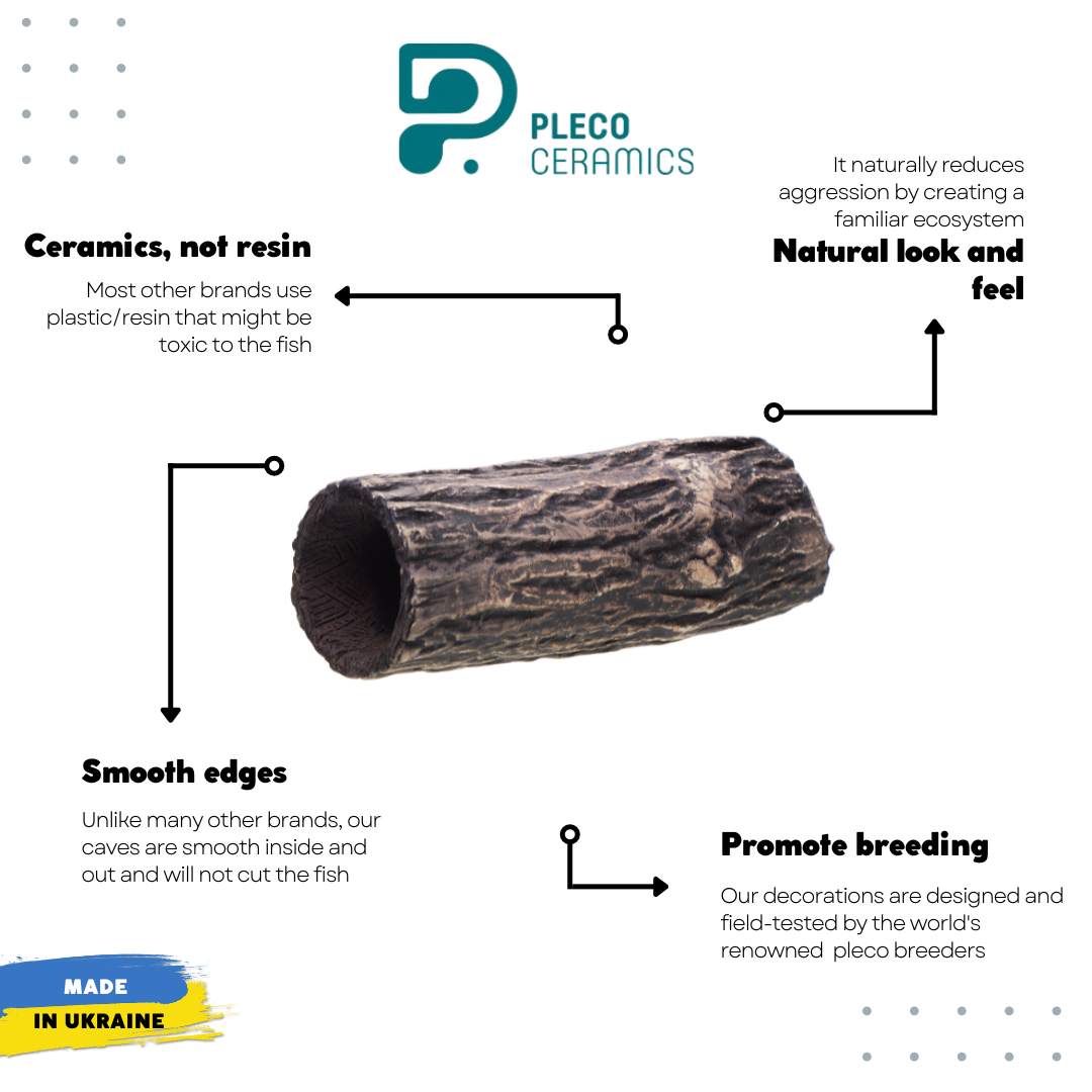 Трубка для розведення сомів Pleco Cave Natural Small