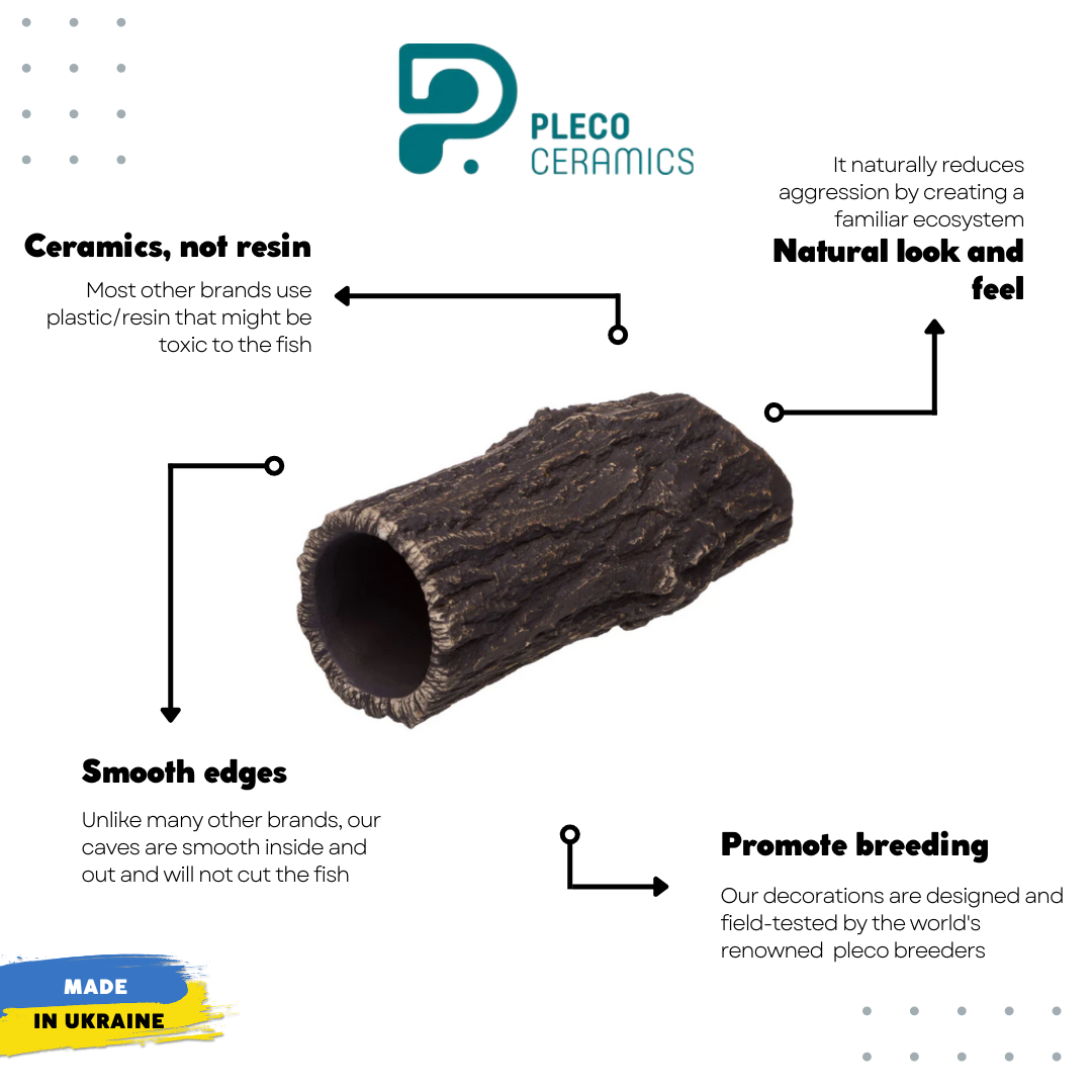 Трубка для розведення сомів Pleco Cave Natural Medium